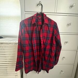 NWOT Madewell Women’s Red and Blue Plaid Shirt, size xs